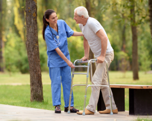 Caregiver and the elderly